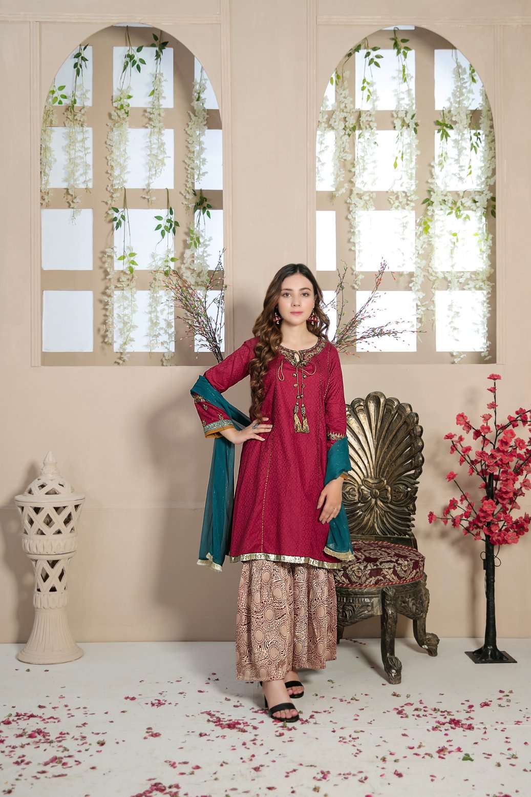 Titliyan 3 Piece Embroidered Kids Pret by Tawakkal